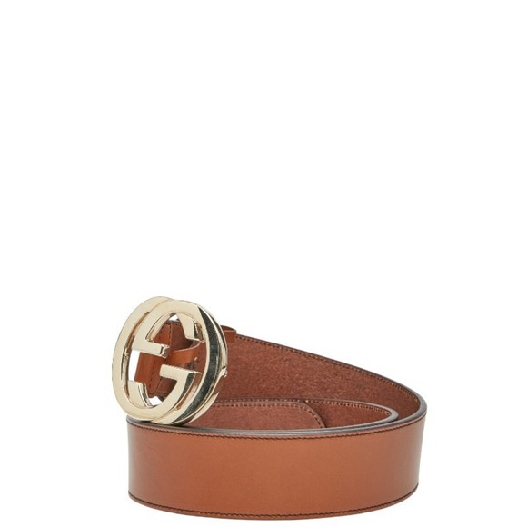 Gucci Interlocking G Belt, Sizes: 85-34, Brown Leather, 114876, Women's, GUCCI - Picture 2 of 5